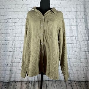 TALL Soft long-sleeved textured button-up shirt